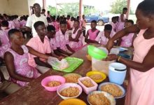 Students in a school dinning hall