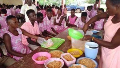Students in a school dinning hall
