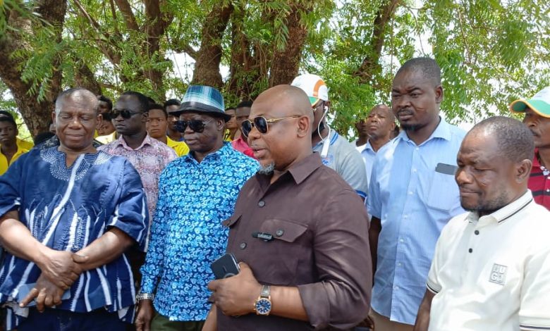 James Agalga, UE/R Minister -Donatus Akamugre and MCE for Builsa North at the sod-cutting of GETFund Projects