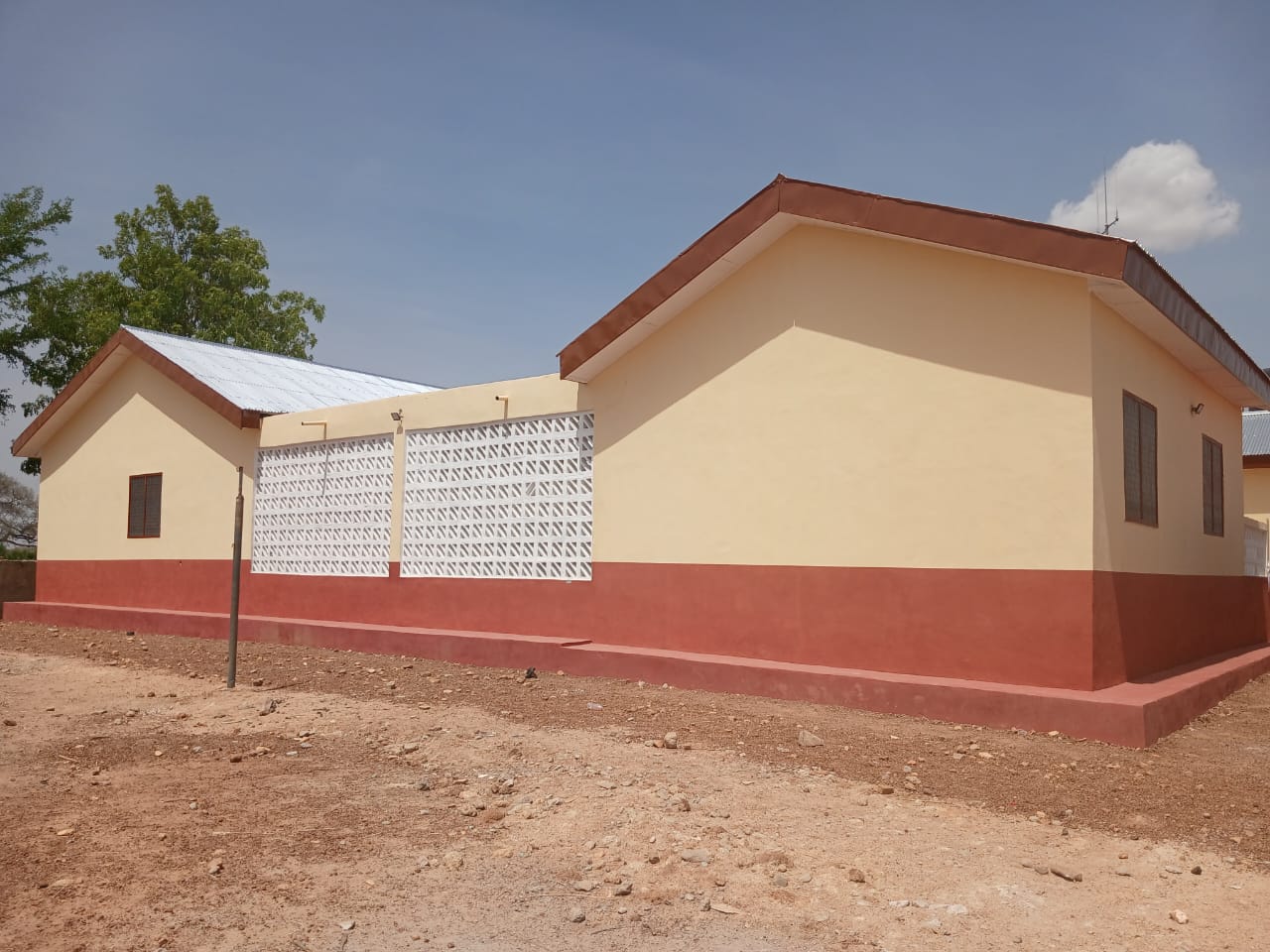 The newly completed two-unit kindergarten classroom block
