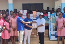 Representatives of NABIA presenting items to NAVASCO clinic