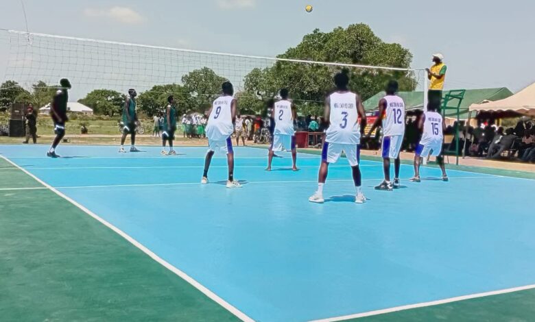 Newly constructed volleyball court