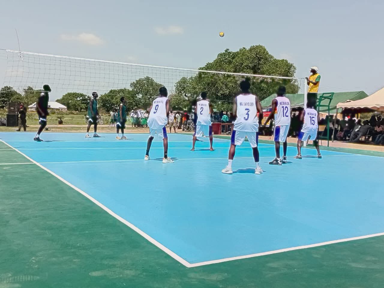 A cross section of volley ball gameplay during sod cutting