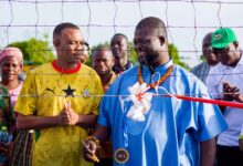 sod cutting of the volley ball in Paga SHS