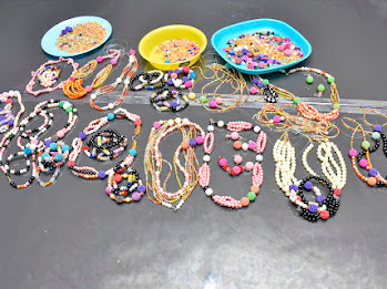 Some produced accessories by beneficiaries.
