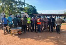 A picture of the DCE, staff of the Assembly and members of the security agencies at the beginning of the exercise.